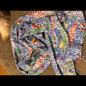 Lily blue sailboat scarf